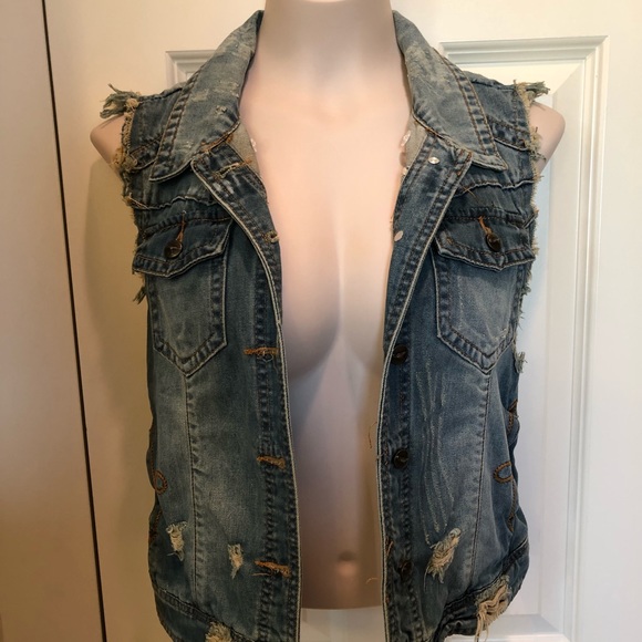 Lost Jackets & Blazers - Destructed Denim Vest